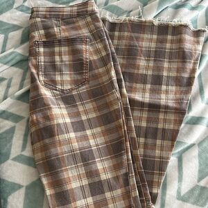 Free People Plaid flare Jeans